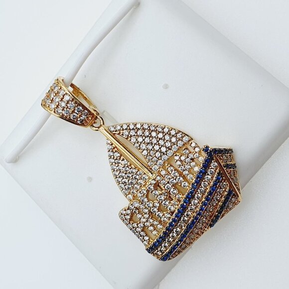 "14K Gold Plated Cubic Zircon Pendant, INUS1BR073 - Picture 10 of 11